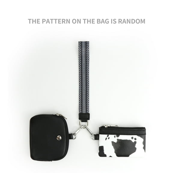 Badiya Zip Around Wristlet Wallets for Women Detachable Dual Pouch Mini Coin Purse with Coin Pocket