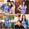 thumbnail image 7 of Purple Blue Tie Dye Pattern Apron-Garden Aprons for Women with Pockets-Cotton Linen Waterproof Kitchen Cooking Gardening Aprons Adjustable for Kitchen,Cooking,BBQ and Salon 33x27 Inch, 7 of 7