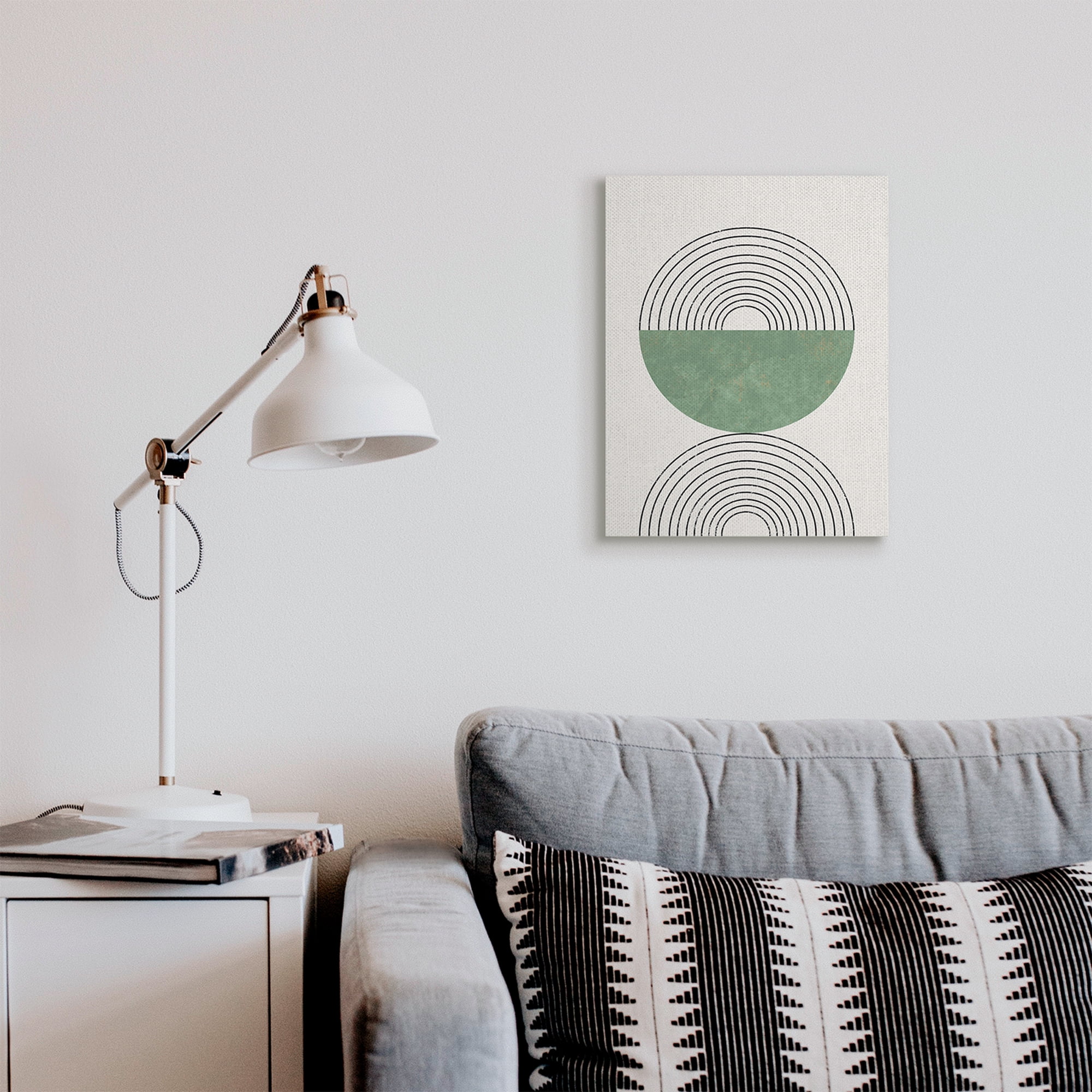 Stupell Industries Abstract Geometric Circular Study Curved Art Deco Abstract Painting Gallery Wrapped Canvas Art Print Wall Art, 16 x 20
