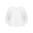 thumbnail image 5 of YIZYIF Womens Chiffon Bridal Shawl Shrug Beach Cover Ups Bolero for Wedding Party Evening Dress White One Size, 5 of 7