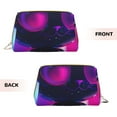 thumbnail image 3 of Picia Neon Toy Cat Reflections Print Leather Makeup Bag Make Up Bag Travel Toiletry Bag for Her Girlfriend Teacher Teen Girl Gifts, 3 of 8