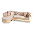 thumbnail image 2 of Pemberly Row Gold Detailed Tufted Upholstery Sectional made with Wood In Taupe, 2 of 15