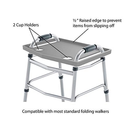 Bluestone Walker Tray Upright with Holders Universal Table Fits Most Standard Folding Walkers Home Mobility Medical Equipment Accessories 1 Count Pack of 1