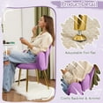 thumbnail image 6 of Ktaxon Vanity Makeup Chair Comfy Accent Chair Small Office Chair with Flower Back and Lumbar Pillow for Living Dining Room Bedroom Home Office Velvet Purple, 6 of 10