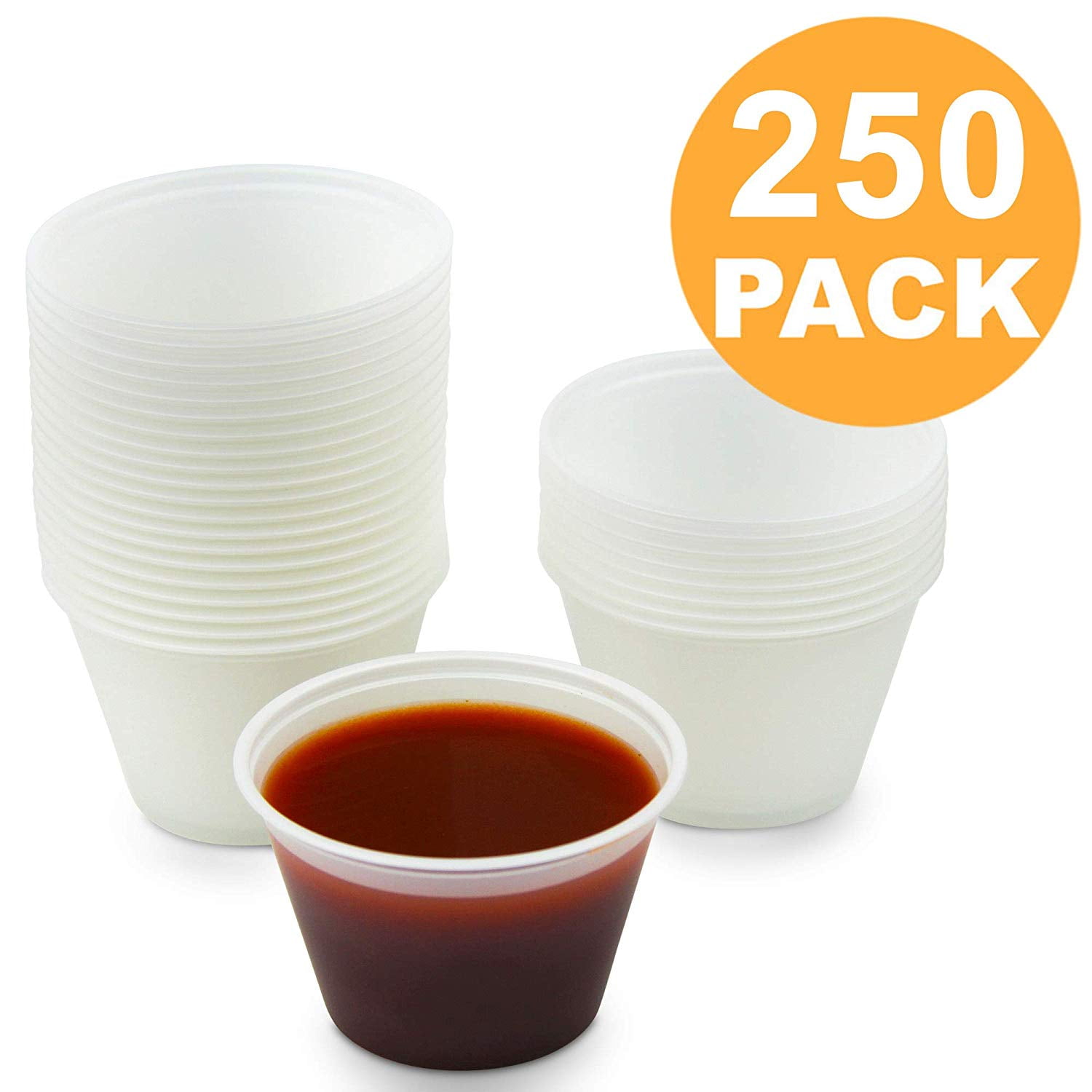 SEALED PACK PORTION CUPS 1 oz SOLO PLASTIC SAUCES/SHOTS/MEDS 125 CUPS ONLY 