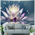 thumbnail image 4 of JEUXUS Lotus Flower Zen Pictures Floral Blooming Wall Decoration Tapestry Painting, 4 of 6