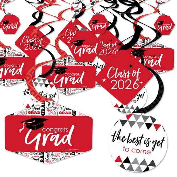 Grad Best is Yet to Come - 2020 Graduation Party Hanging Decor - Party Decoration Swirls - Set of 40 (Click to Select Color)