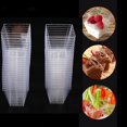 thumbnail image 2 of 10 piezas de plástico duro desechable transparente dorado en polvo para mousses, postres, aperitivos, tazas, cucharas, tapas, soporte para comida para fiestas de bodas, 2 of 5