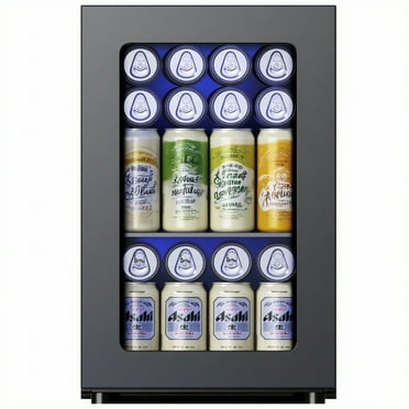 Simzlife 6 Bottles and 24 Cans Mini Beverage Refrigerator & Portable Wine Cooler Refrigerator with Glass Door, Mini Countertop Wine Fridge for Home/Office/Bar,Black