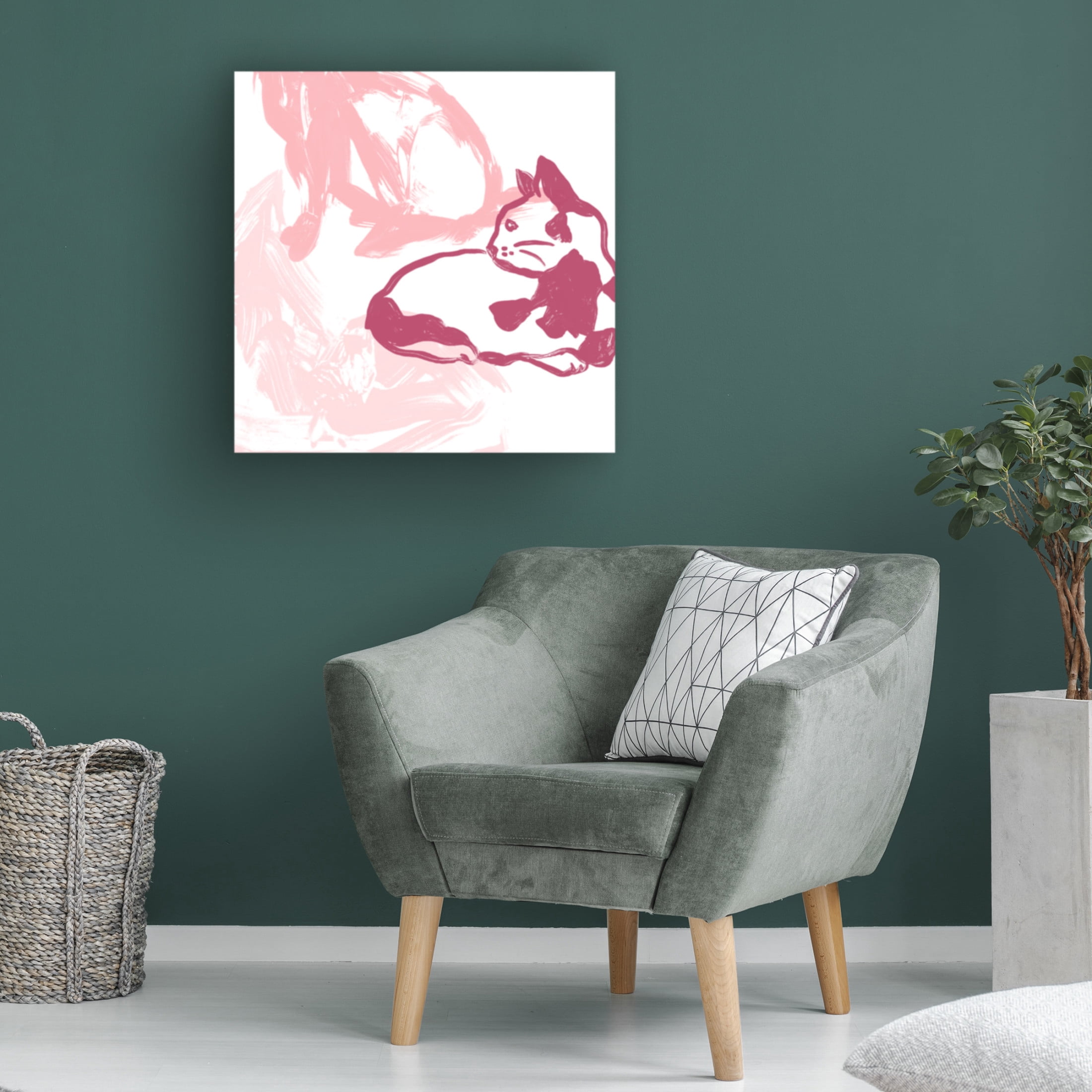 Canvas Wall Art - June Erica Vess 'Paint Box Cats VIII' Wall Art for Living Room, Bedroom, or Office Décor by Trademark Fine Art - 24 x 24 Inches