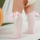 thumbnail image 2 of Bebé Niñas Calcetines Largos Color Sólido Lindo Bowknot Princesa Malla Calcetines Infantil Primavera Verano Casual Medias Nituyy Blanco, gris, rojo, amarillo, rosa. Toddler bebé niña arco princesa calcetines de malla, 2 of 5