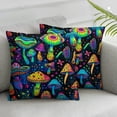 thumbnail image 3 of Mushrooms Throw Pillow Covers Colorful Psychedelic Pillow Cases Decorative Soft Square Case Home Decor for Sofa Bed Living Room Farmhouse 1 set of 2, various sizes, 3 of 7