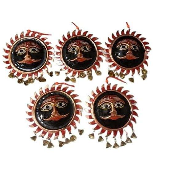 SET OF 5 KAAL BHAIRAV JI 4'' Sun FACE Metal