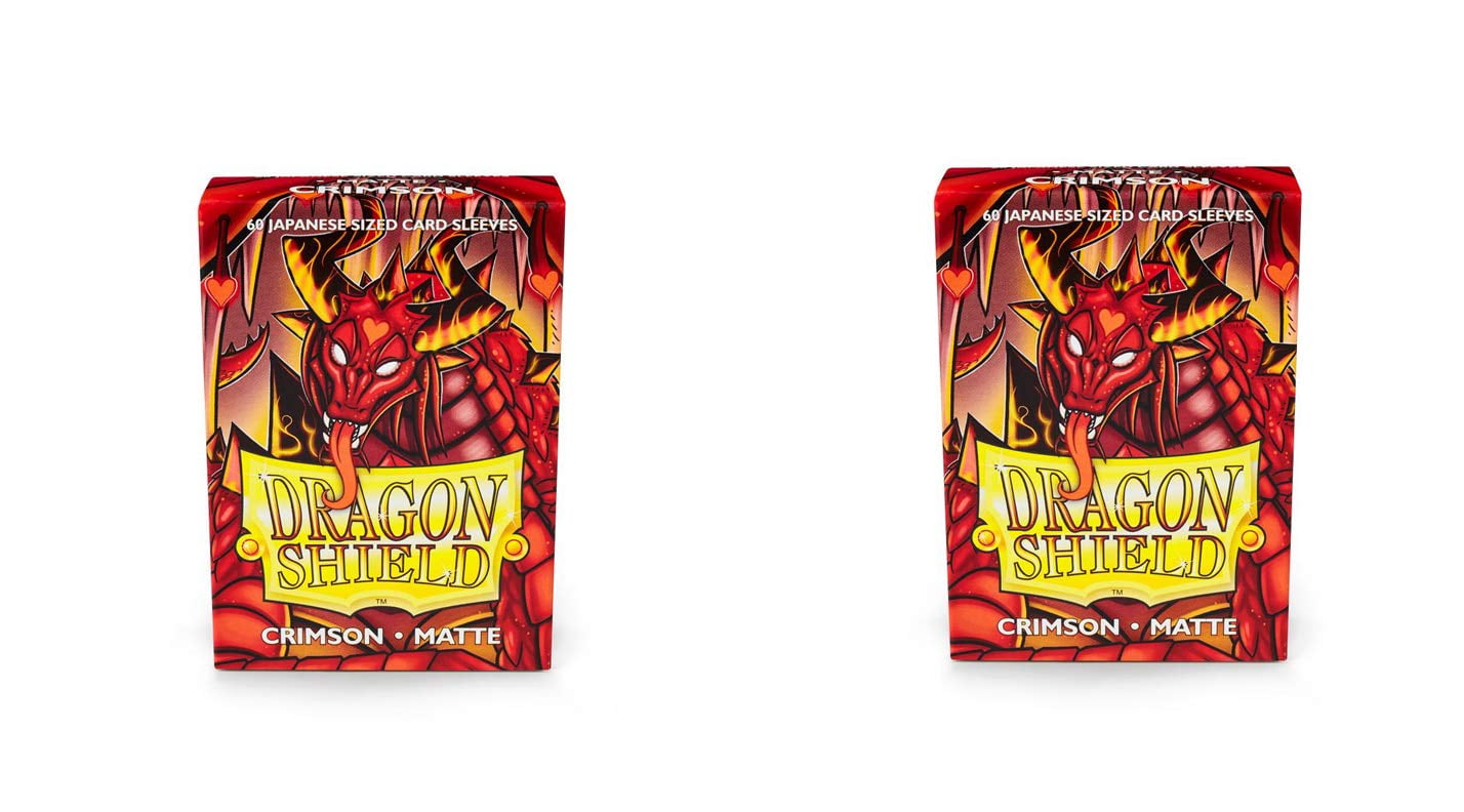 2 Packs Dragon Shield Matte Mini Japanese Crimson 60 ct Card Sleeves Value Bundle!