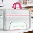 thumbnail image 4 of Large Capacity Mesh Zipper File Bag Portable Handheld Document Organizer Transparent Storage Pouch Subject Classification Folder Durable Waterproof Bag For Office School Travel Use, 4 of 6