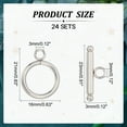 thumbnail image 3 of 5sets Resistant 304 Stainless Steel Toggle Clasps Stainless Steel color Toggle: 21x16mm Hole: 3mm Bar: 23x3mm Hole: 3mm, 3 of 6
