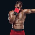 thumbnail image 4 of RENACLIPY 1 Paire de Gants de Boxe Rouges avec Demi-Doigt pour Entraînement de Boxe et Arts Martiaux, 4 of 7