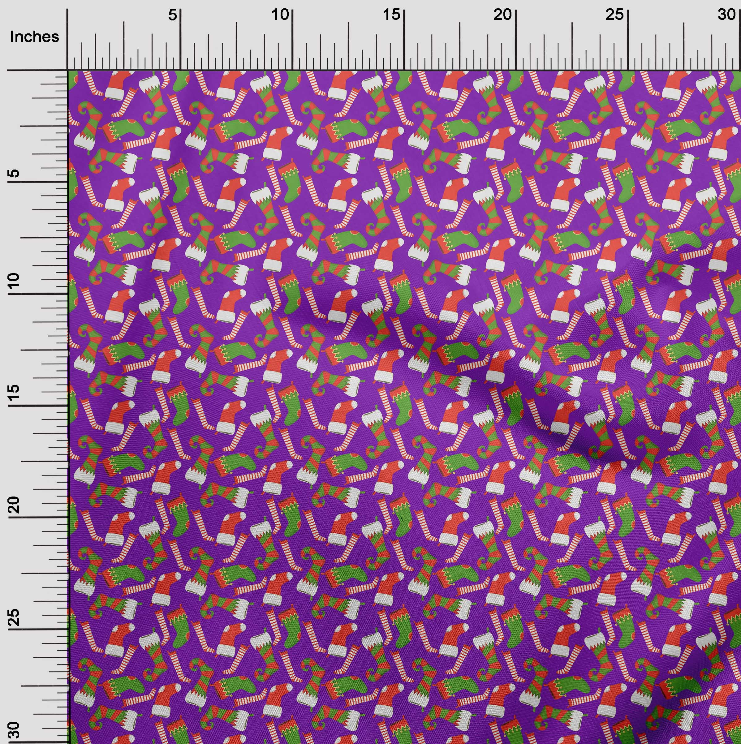 oneOone Cotton Poplin Twill Purple Fabric Merry Christmas Sewing Fabric By The Yard Printed Diy Clothing Sewing Supplies 56 Inch Wide
