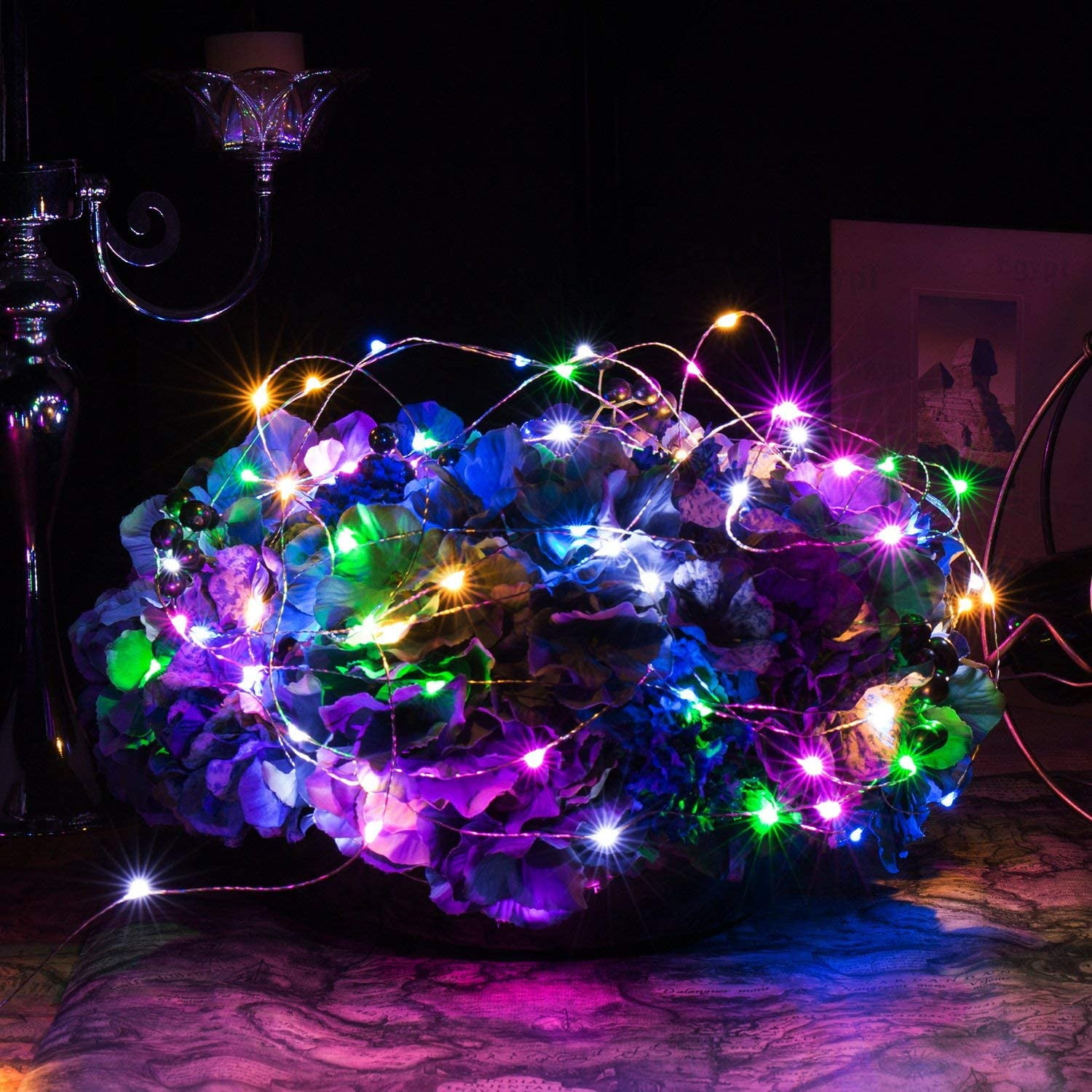 HomeDDecor Copper Wire String Lights, Fairy Light USB Plug in 66ft 200 Led Christmas String Light for Indoor Xmas Tree Wedding Party Patio Decor((Multicolor)
