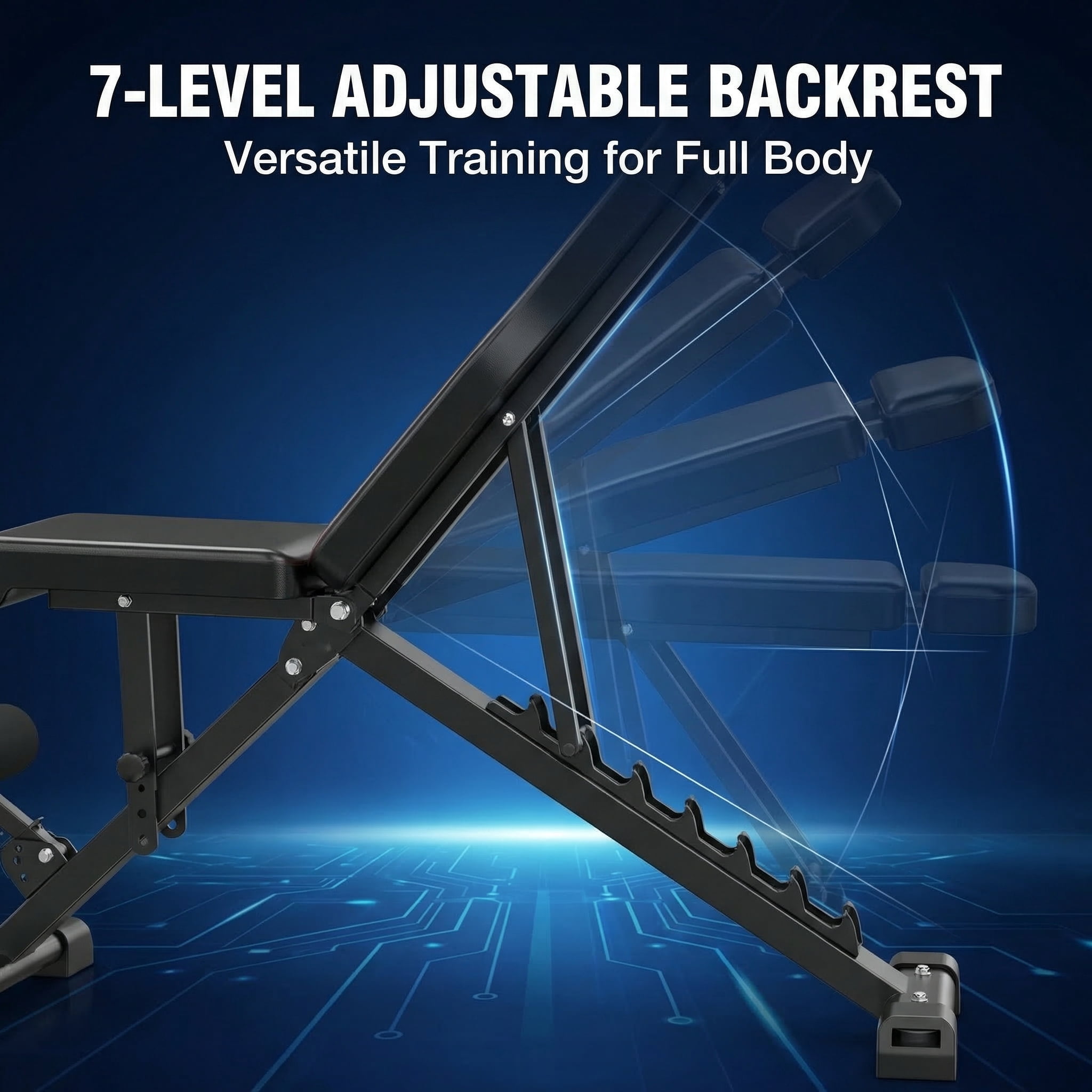 SUGIFT 660LBS Adjustable Weight Bench, 7-Position Foldable for Home Gym