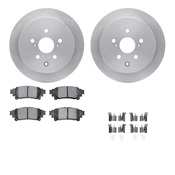 Dynamic Friction Company Rear Brake Rotors with 5000 Advanced Brake Pads includes Hardware 6512-76689