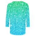 thumbnail image 5 of Frostluinai Holiday Tops for Women Crewneck 3/4 Sleeve Glitter Shirts Funny Sparkly Print T Shirts Casual Gradient Blouses Gifts for Women, 5 of 5