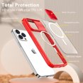 thumbnail image 2 of Nalacover Clear Magnetic Case for iPhone 12 Pro Max with Camera Lens Sliding Protective Cover, Hybrid Acrylic Soft TPU Hard PC Shockproof Case Compatible with MagSafe Wireless Charging Case,Red, 2 of 6