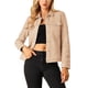 thumbnail image 1 of Chaqueta de ante sintético con cuello de solapa y bolsillos con solapa para mujer INSPIRE CHIC, 2XL, color melocotón rosa, 1 of 7