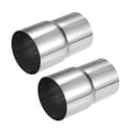 thumbnail image 1 of 2 piezas adaptador de tubo de escape reductor de conector, 2.5" ID - 2.26" ID adaptador de escape universal para coche camión camioneta duradero acero inoxidable tono plateado, 1 of 7