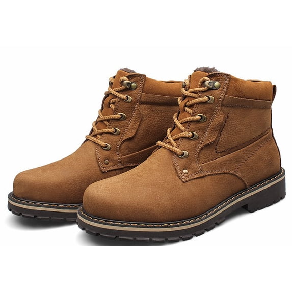 Pro Space Martin Boots Rubber Sole Hiking Boots Tough and Wear Resistance Shoes with Villi Inside,13B(M)