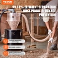 thumbnail image 2 of VEVOR Cyclone Dust Separator, 4" Retrofit Cyclone Separator for Dust Collectors, ABS Dust Deputy With 2" Hole O.D. Connector & Hose for Wet/Dry Shop Vacuums, Fits 5-10 Gallon Tank (Tank Exclude), 2 of 9