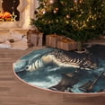 thumbnail image 5 of Disketp Wave Sailboat Shark Christmas Tree Skirt, Christmas Tree Decorations, Christmas Decor, Tree Mat Decoration(30-48IN)-36", 5 of 6