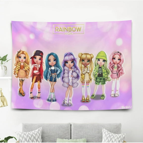 Rainbow High Tapestry Poster Wall Hanging Art Decor for Living Room Bedroom Dorm Birthday Gift for Kids 60 x 40 inch