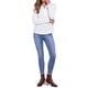 thumbnail image 2 of INSPIRE CHIC Blusas de manga larga para mujeres, moda casual 2025, con cuello en V y textura de punto, color blanco, 2 of 5