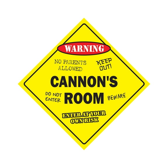 Cannon's Room Sign Crossing Zone Xing | Indoor/Outdoor | 20" Tall kids bedroom decor door children's name boy girl
