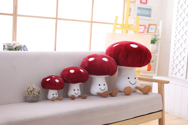 Cute Stuffed Funny Mushroom Plush Pillow for Kids or Home Decorations Plush Toys Red Mushroom, Small Onsoyours Mushroom Plush 8 Inch 