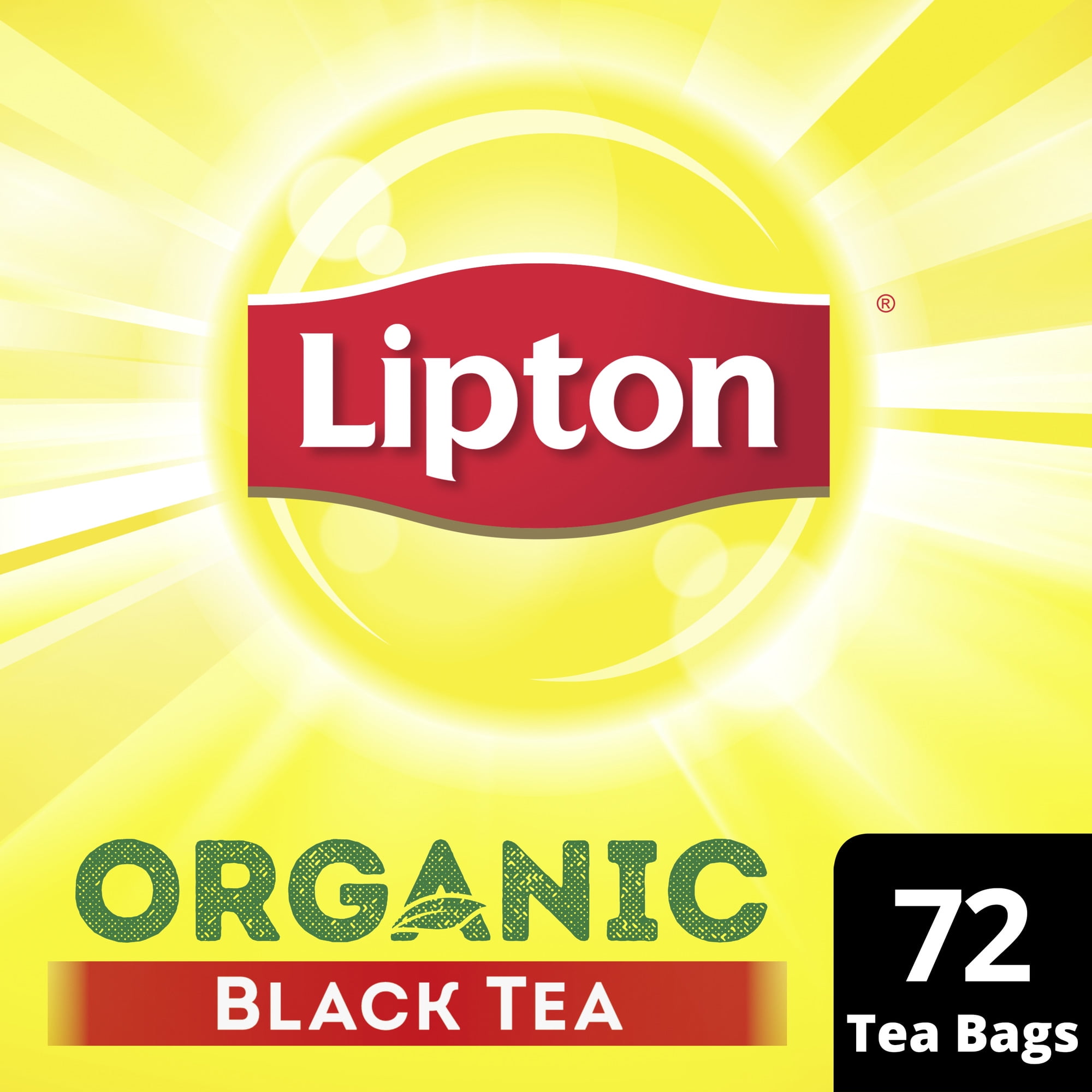 Lipton Tea Bags Organic Black Tea, 5.9 oz, 72 Count