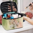 thumbnail image 5 of HELLHERO Travel Makeup Case Portable Travel Cosmetic Bags Double Zip Handheld Lightweight Rabbit and Floral Pattern Design, 5 of 6