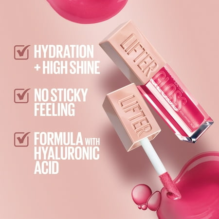 Maybelline Lifter Gloss Lip Gloss Makeup with Hyaluronic Acid, Moon