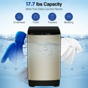 GGTB Portable Washing Machine for Apartments, 20 lbs Full Automatic Clothes Washer Machine,1.9 Cu.ft Top Load Washer with 10 Wash Programs/8 Water Levels, Coffee Gold
