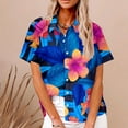 thumbnail image 2 of APEXFWDT Women's Hawaiian Button Down Shirts Casual Short Sleeve Floral Tropic Print Shirt Summer Beach Blouse Tunic Top, 2 of 5