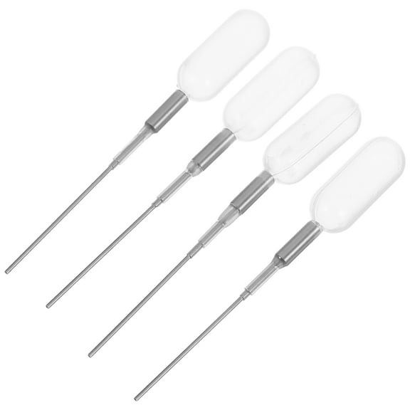 WORGEOUS 4pcs Clear Plastic Pipettes Droppers for Essential Oils and Perfume Transfer with Liquid Transfer Function for Lab and Craft Projects