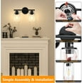 thumbnail image 5 of 2-Lights Bathroom Lights Fixtures Vanity Lights with Glass Shape, Black, 5 of 8