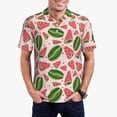 thumbnail image 2 of Balery Watermelon Printed Men’s Short Sleeve Polo Shirt, Midweight Men's Shirt,Golf Polo shirts -Large, 2 of 8