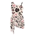 thumbnail image 7 of SEANATIVE Kids Two Piece Swimsuit Set with Swimwear & Mesh Cover-up Skirt, Teen Girls Bathing Suits Cut Out One Shoulder Design, Size 17-18 Years Old, Pink Beige Floral Leopard Print Beige, 7 of 7