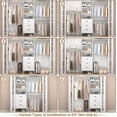 thumbnail image 5 of Closet System with Drawer - 8FT Wood Closet Organizer System with 3 Hanging Rods and Shelving Tower, 96" Walk In Closet Organizer Wardrobe, Heavy Duty Garment Rack Clothes Rack, White, 5 of 7