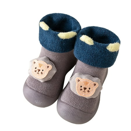 

Zlekejiko Toddle Footwear Winter Toddler Shoes Soft Bottom Indoor Non Slip Warm Cartoon Animal Floor Socks Shoes
