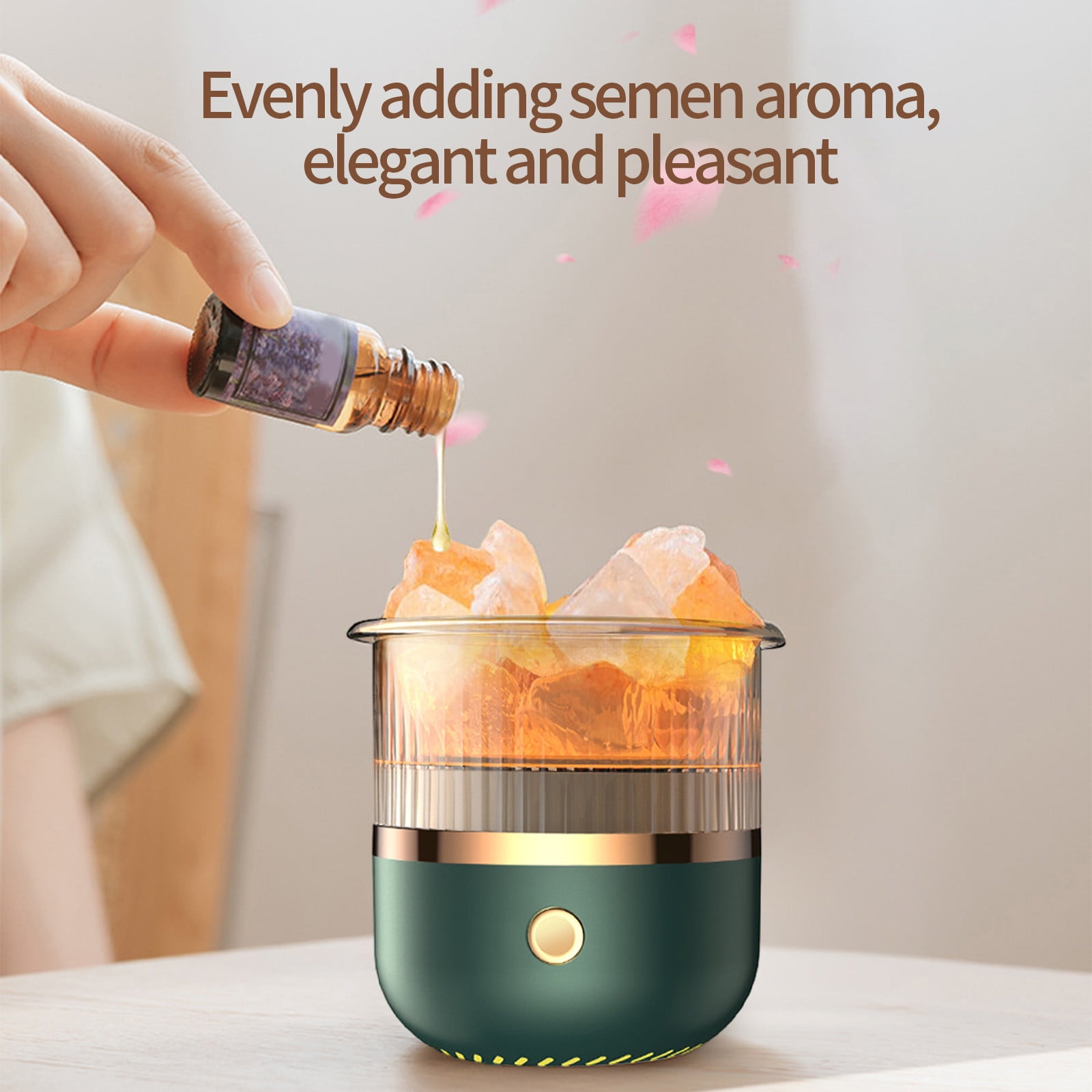 Dengmore Crystal Humidifier USB Essential Oil Diffuser with LED Light Small Portable Humidifier for Home and Office