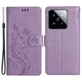 thumbnail image 1 of For Xiaomi 14 Case Wallet Card Slots Leather Phone Cover Butterfly Pattern - Light Purple, 1 of 5