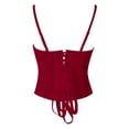 thumbnail image 3 of Gkeoshab Orange Corset Lace Bustier Corset Crop Tops for Women - Spaghetti Strap Corset Bustier Fashion Going Out Top Shapewear Wine Red XS, 3 of 7
